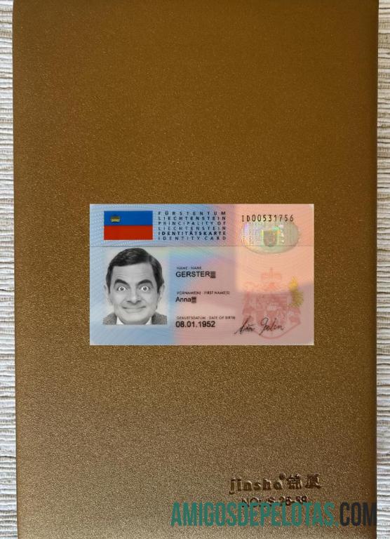 Liechtenstein ID Card olhar de foto frente amostra
